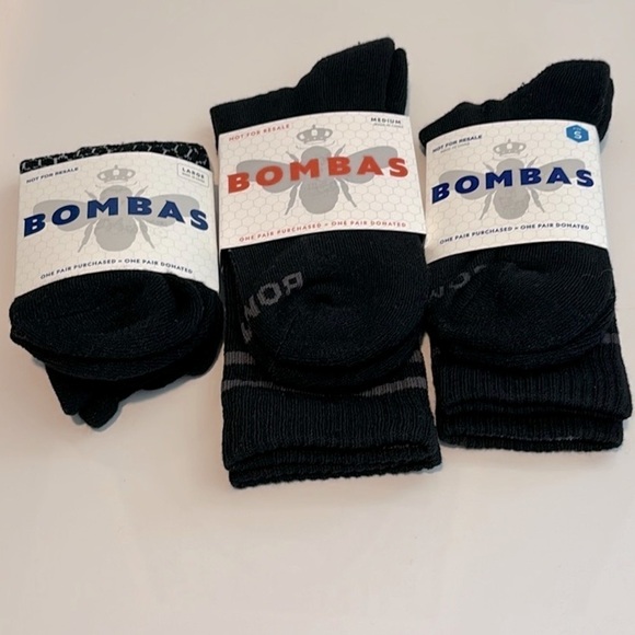 Bombas honeycomb socks in Black - Bundle of 3: 1- Small 1- Medium 1-Large NWT! - Picture 1 of 11
